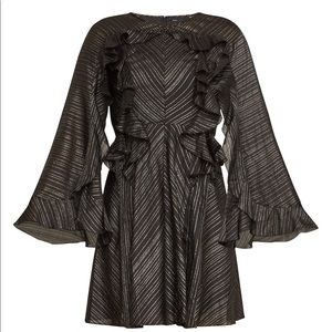 BCBG metallic ruffle dress